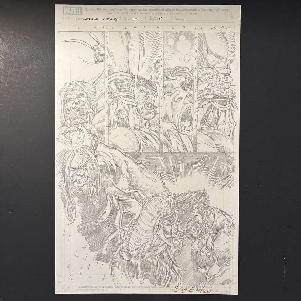 Wolverine Origins Original Art page by Scot Eaton Issue #40 Page 11 Comic Art