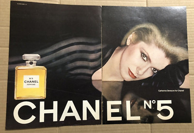 1978  CATHERINE DENEUVE for CHANEL NO. 5 PERFUME - Vintage 2-Page Magazine Ad