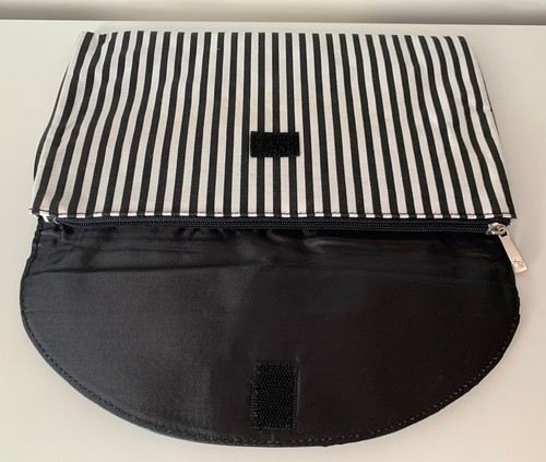 Lancome Black/White Striped Canvas Clutch - Picture 5 of 9