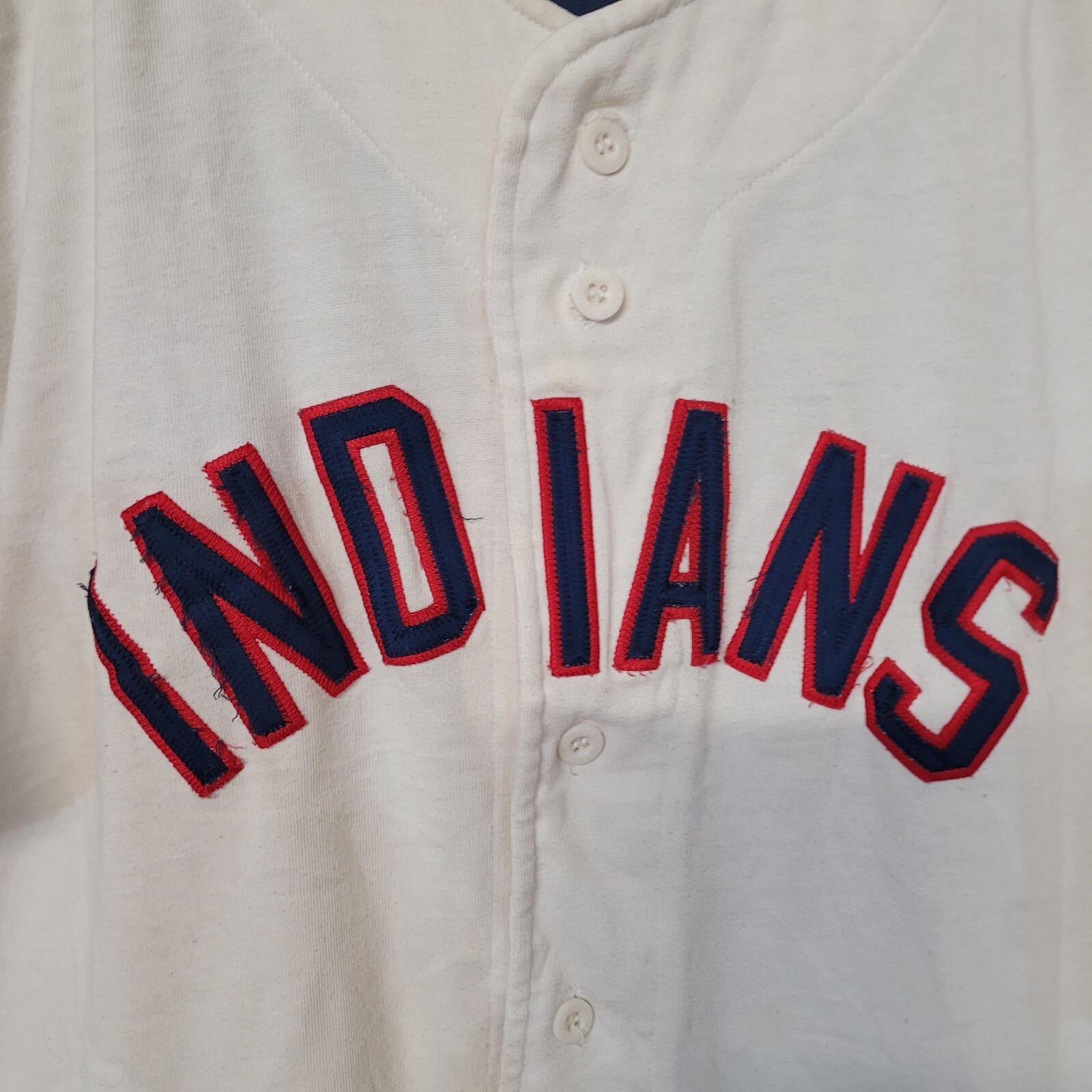 Vintage 90s Starter Cleveland Indians Spell Out Baseball Jersey Mens M
