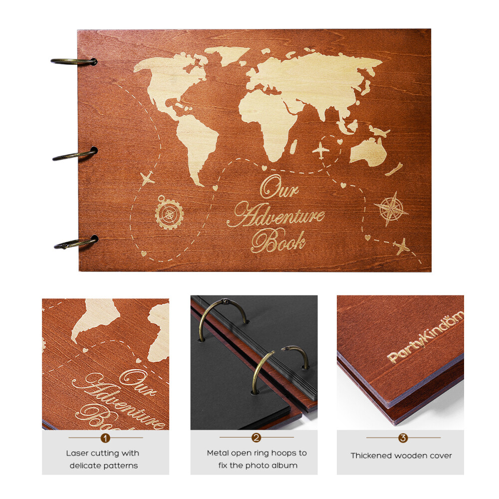 Zocipro Fotoalbum 20,5x20,5cm - Scrapbook Mit 60 Seiten Kraftpapier