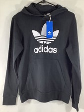 NWT Adidas Unisex Trefoil Hoodie Black/White Size XL Youth / Women 45