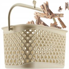 KADAX Wäscheklammerkorb, Klammerbeutel für Wäscheklammern, Beige