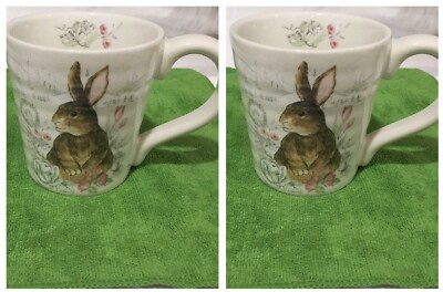 Maxcera Spring Collection Set Of 2 Over-sized Easter Bunny Mugs