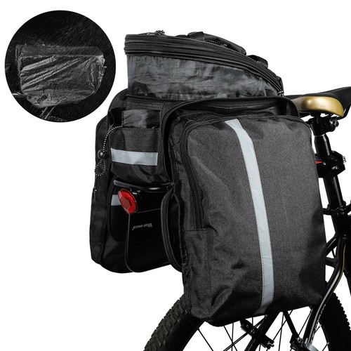 WEST BIKING Waterproof Bike Trunk Bag Bicycle Rear Rack Pack Panniers Black - 第 10/12 張圖片