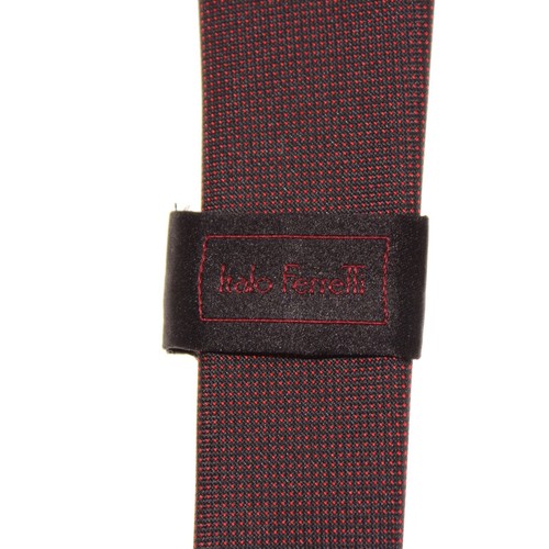 Italo Ferretti NWT Neck Tie in Red/Black Melange 100% Silk Made in Italy - Picture 10 of 10