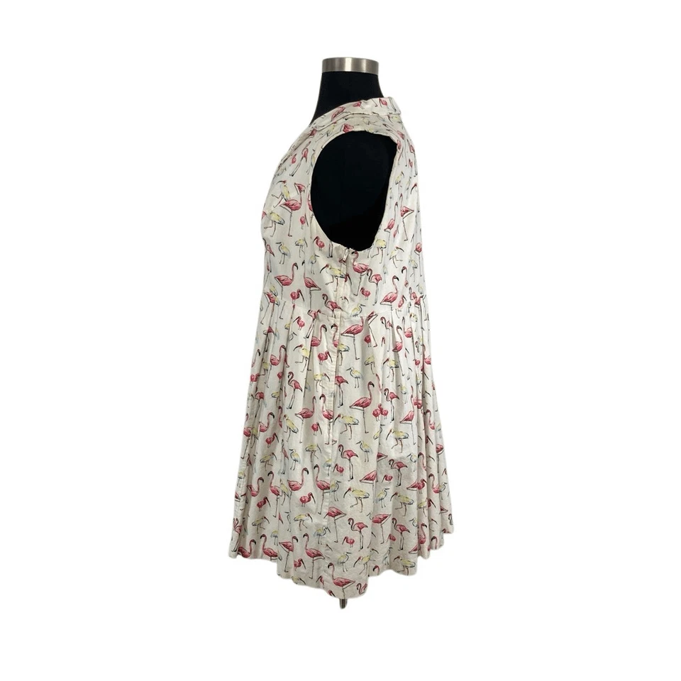ModCloth 3X Inspired Taste Dress in Flamingos Shirt Dress Retro 50s Cottagecore - Image 4 of 4