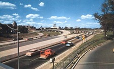 Junction Edsel Ford  & John Lodge Expressways Detroit Michigan 1952 Postcard