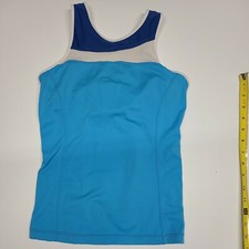 DeSoto Tank Top Triathlon Womens Small S Blue Cycling Running Training Racerback