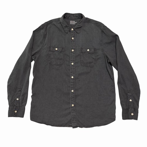 Faherty Tried & True Chambray Workshirt Mens L Durango Black Lyocell/Linen