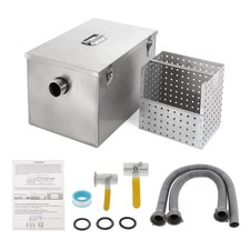 Trampa de grasa 8 lb comercial interceptor de acero inoxidable entrada lateral BEAMNOVA 8 lb