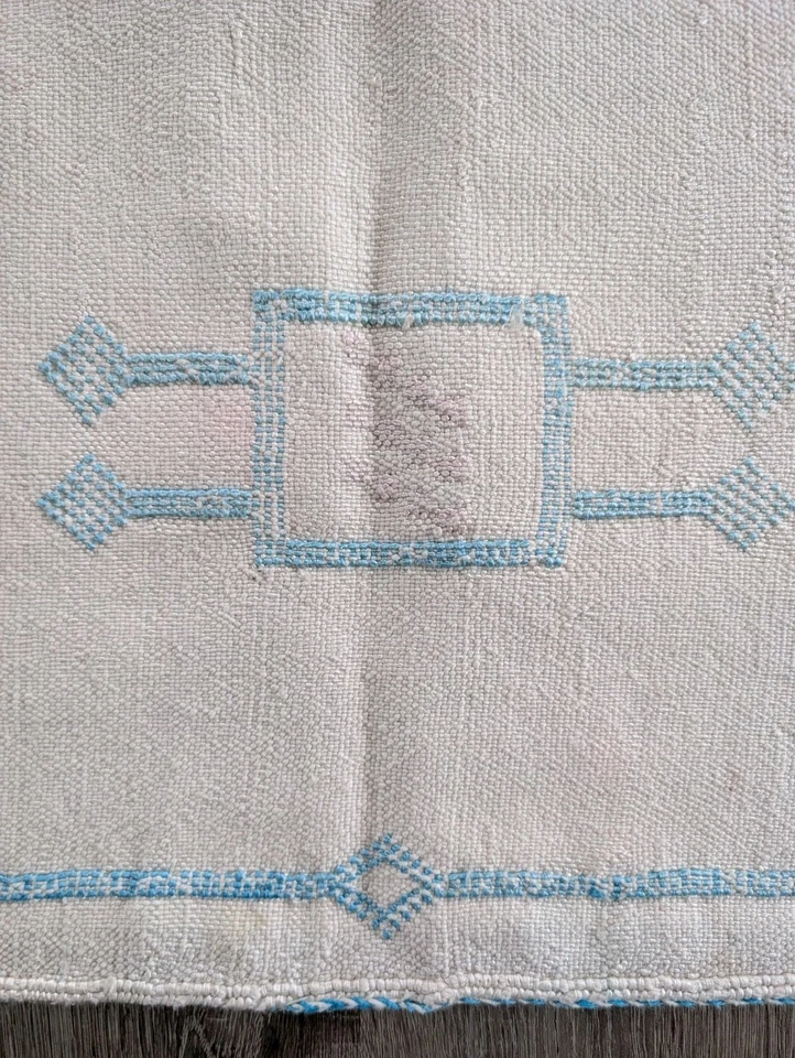 Funda de Almohada Lumbar Marroquí Rosa Azul Cactus Seda 23x14 Tejido a Mano Cojín Boho Foto 4 de 4