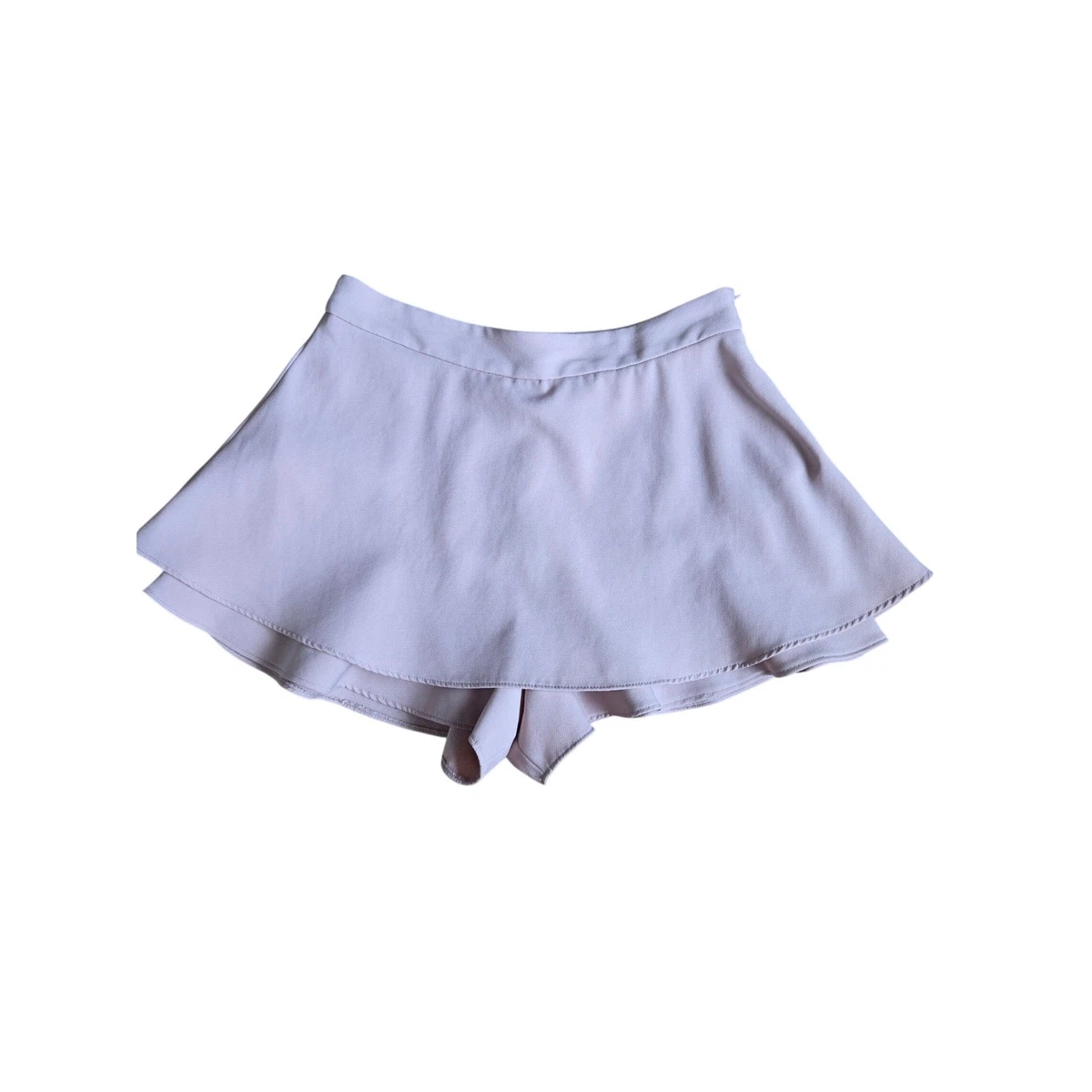 Pantalones Cortos Zara Rosa Malva Tiro Alto Capas Volantes Talla M Balletcore Suave Niña