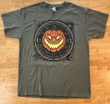 Brisco Brands Halloween T Shirt XL Scary Pumpkin Graphic 2 Sides Erebus Haunted
