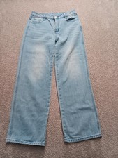 Women  s Wide-Leg Jeans M Light Wash Soft Viscose Baggy