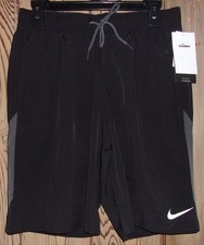 Nike Swim BLACK Swim Trunks NESSA482-001 Men  s Size: Medium 52.00