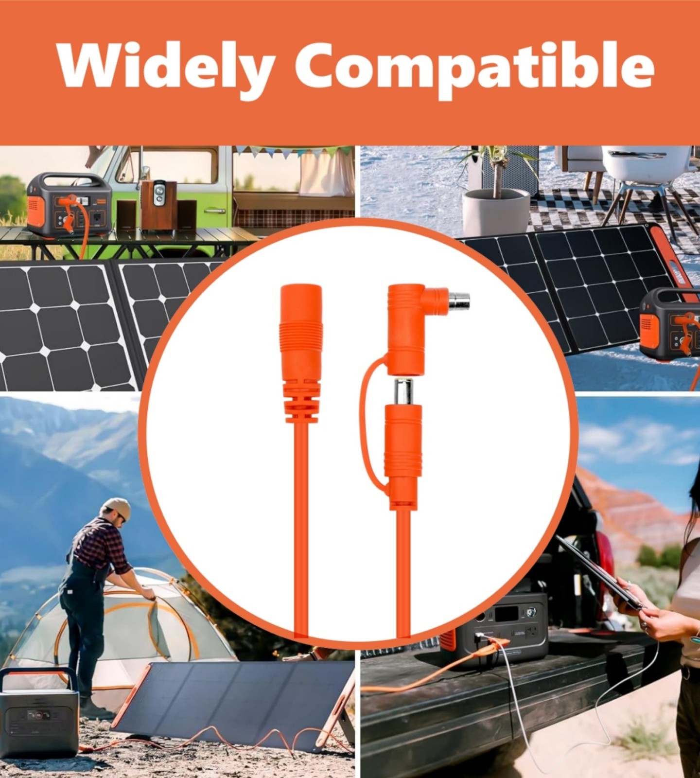 （20FT）Solar Panel Extension Cable for Jackery, Gz Yeti, Aker Power Station