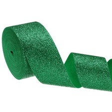 1.6 Inch x 10 Yards Sparkly Gift Wrapping Ribbon for Various Decoration, Green