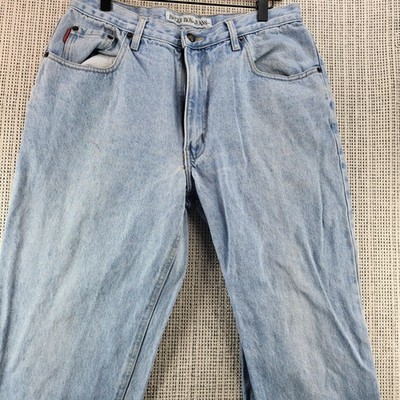 Vintage Bugle Boy Jeans Mens 34x34 Light Wash Tapered Leg Blue Denim 90s