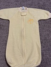 Vintage Carter  s Fleece Yellow Baby Sleep Sack, fits 10-20 pds,retro,made in USA