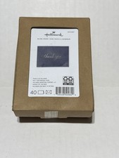 Hallmark Thank You Cards 40 Count Blank Inside Blue Silver Script w/ Envelopes