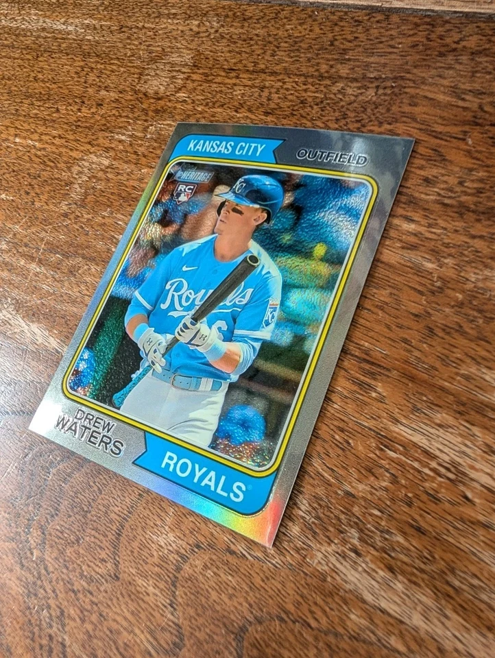 Drew Waters 2023 Topps Heritage Silver Refractor Rookie Card /374 -NM/MT - Image 4 of 4