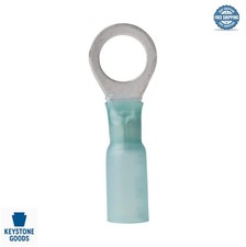 Heat Shrink Ring Terminals 5/16 Inch Screw 16-14 AWG 100 Pack Copper UL