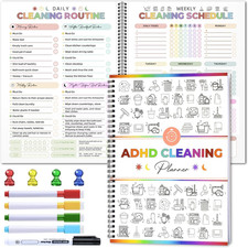 Adhd Cleaning Planner - Reusable Adhd Clean Planner for Adults Cleaning