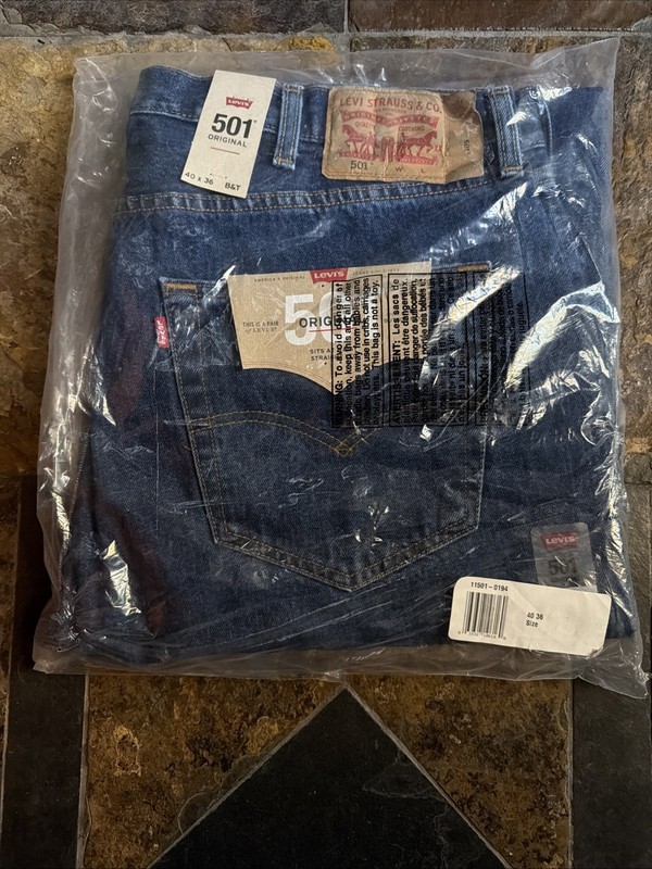 LEVI'S 501 Original Jeans Mens 40x36 Medium Blue Button Fly Regular Straight Leg