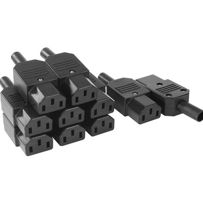 10Pcs AC250V 10A C13 Female 3 Terminals Power Adapter Connector