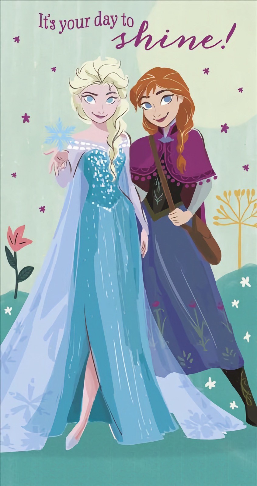 Disney Frozen Birthday Card Anna Elsa Girls Daughter Sister Niece Friend