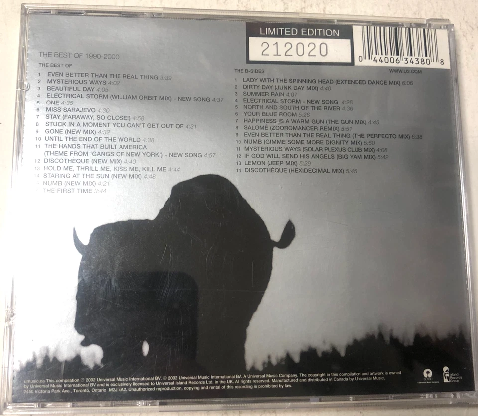U2 The Best Of 1990-2000 & B-Sides Greatest Hits Limited Deluxe Numbered 2x CD - Image 2 of 4