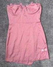 BNWT BOOHOO BLUSH PINK LACE TRIM BUSTIER BODYCON MINI DRESS SIZE 10 RRP £25