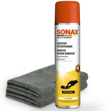 SONAX KlebstoffRestEntferner Etiketten Entferner 400ml + 2x Mikrofasert&uuml;cher