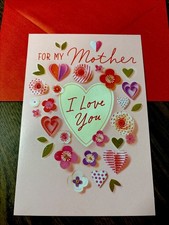 Valentine  s Day For My Mother Mom I Love You 5.5  x8  Hallmark Greeting Card