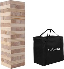Outdoor Games Giant Tumble Tower Stacks to 4 Feet , Jumbo Tumbling Timber,...