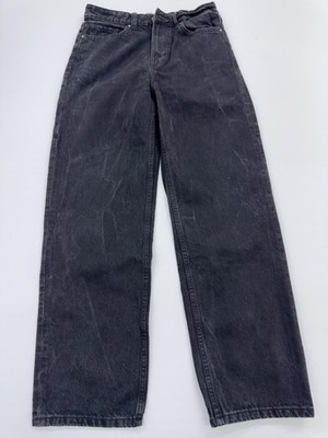 Bershka Men s Charcoal Gray Straight Jeans W/ Button, Dark Wash 38 EUR