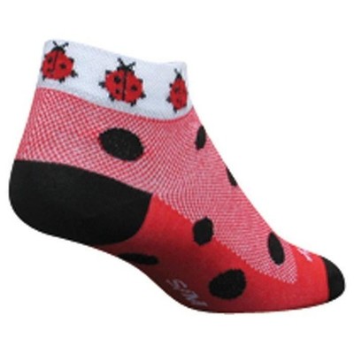 SockGuy Ladybug 1  Women s Fun Crew Socks S/M Hiking & Active