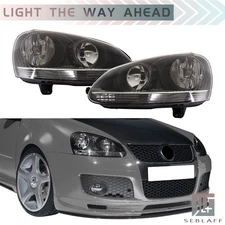 Black For Volkswagen Jetta MK5 2006 2007 2008 2009 Headlights 06-09 Headlamp