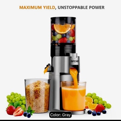 SIFENE Masticating juicer,4.3 wide vegetable juicer 4 whole fruits easyAssemble 