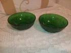 Vintage Anchor Hocking Sandwich Forest Green "Berry" Bowls Set Of 2