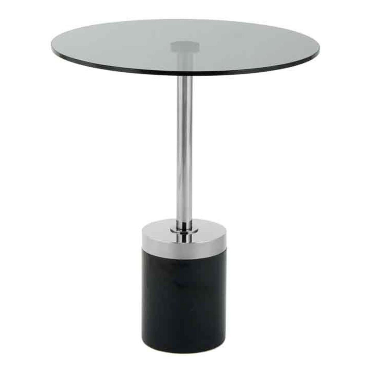Table d'appoint en marbre Lana bout de canapé gris et noir chic