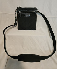 Coach Signature C Black Logo Crossbody Bag Zi...
