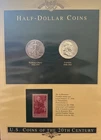 Half Dollar Coins 1942 Walking Liberty & 1959 Franklin W/ Stamp