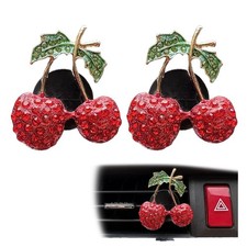 YKEBVPW 2Pcs Cherry Car Accessories Vent Clips Cute 1 Count Pack of 2 , Red
