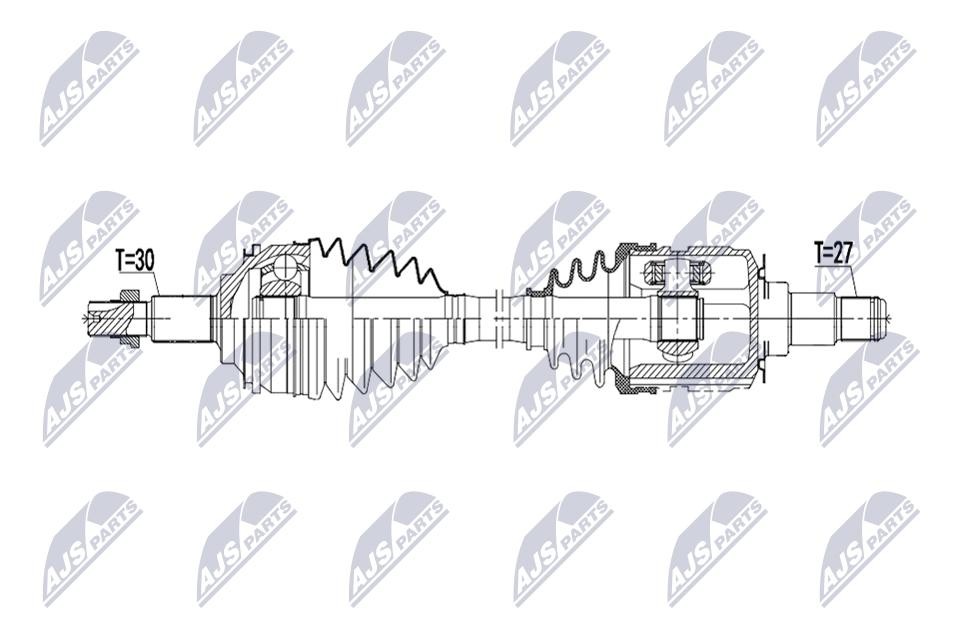 NTY Drive Shaft NPW-TY-239 For Lexus, Left Front Axle, 605 mm