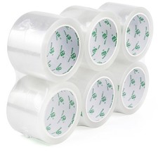 6 Pack Clear Packing Tape 3 Inch x 55 Yards Industrial Heavy Duty Shipping