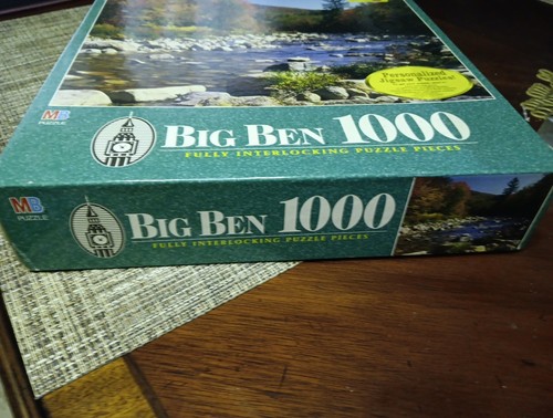 Vtg (1998) MB BIG BEN 1000 "SWIFT RIVER NH" 1000 piece puzzle NEW Sealed - Picture 3 of 6