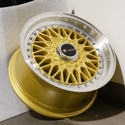 15x7 Gold Wheels Vors VR3 4x100/4x114.3 32 (Set of 4)  73.1