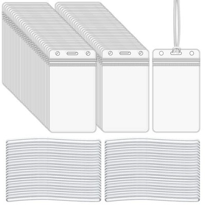 WYOMER 100 Pieces Clear Plastic ID Card, Luggage Bag and Badge Label 